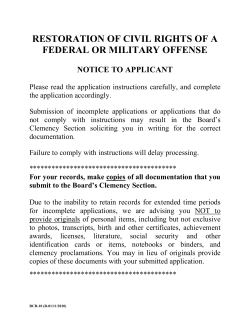 Restoration of Civil Rights of a Federal or Military Offense Application