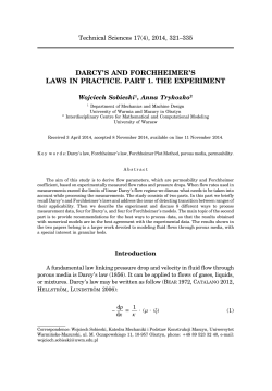 DARCY`S AND FORCHHEIMER`S LAWS IN