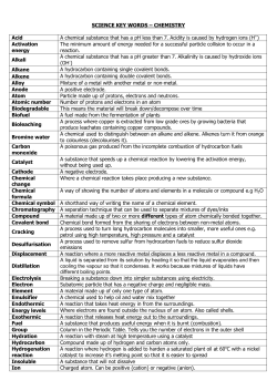 Chemistry Key Words - Madeley High School