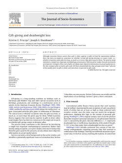 The Journal of Socio-Economics Gift-giving and