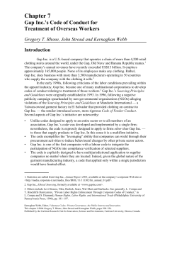 Chapter 7 Gap Inc.`s Code of Conduct for Treatment of Overseas