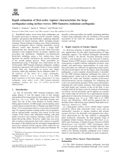 Rapid estimation of first-order rupture characteristics for large