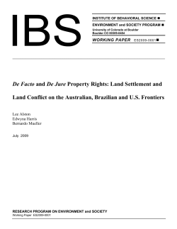 De Facto and De Jure Property Rights