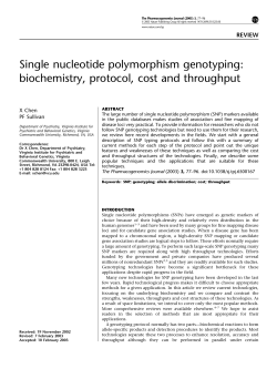 Single nucleotide polymorphism genotyping: biochemistry