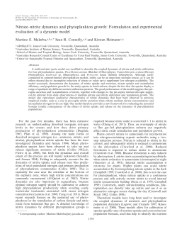 Malerba, Martino E., Sean R. Connolly, and Kirsten Heimann. Nitrate