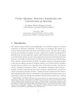 Cotes` Queries: Newton`s Empiricism and Conceptions of Matter