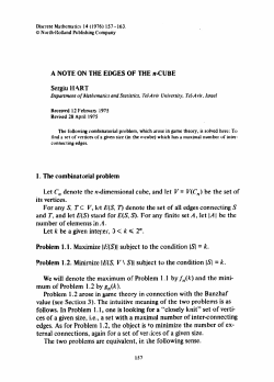 A NOTE ON THE EDGES OF THE n-CUBE Sergiu HART 1. The