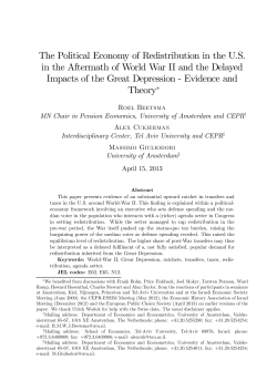 The Political Economy of Redistribution in the U.S. in the Aftermath