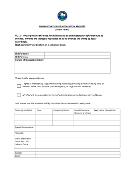 ADMINISTRATION OF MEDICATION REQUEST (Short Term) NOTE