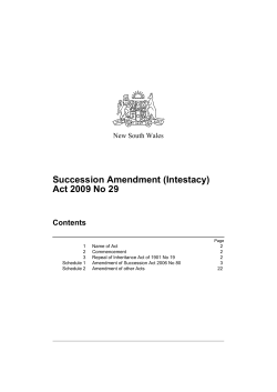 Succession Amendment (Intestacy) Act 2009 No 29