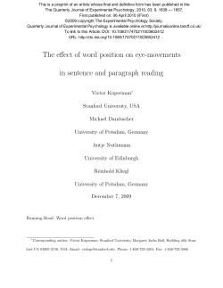 The effect of word position on eye