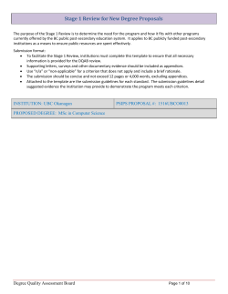 Stage 1 Review for New Degree Proposals