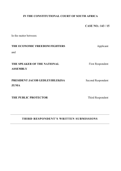 IN THE CONSTITUTIONAL COURT OF SOUTH AFRICA CASE NO