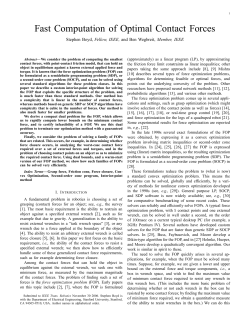 Fast Computation of Optimal Contact Forces