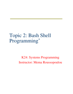 Topic 2: Bash Shell Programming