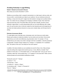 Avoiding Verbosity in Legal Writing