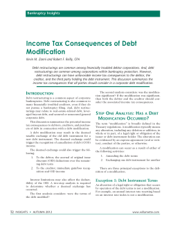 Income Tax Consequences of Debt Modification