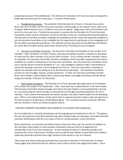Anthony M. Kennedy Inn Leadership Succession