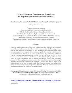 Natural Disasters, Casualties and Power Laws: A
