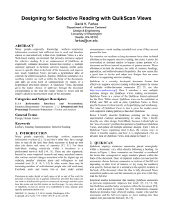 Designing for Selective Reading with QuikScan Views
