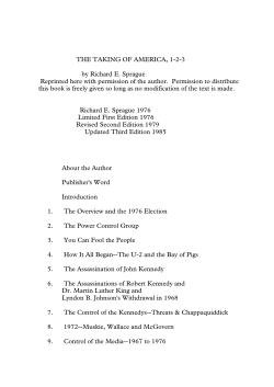 THE TAKING OF AMERICA, 1-2-3 by Richard E. Sprague Reprinted