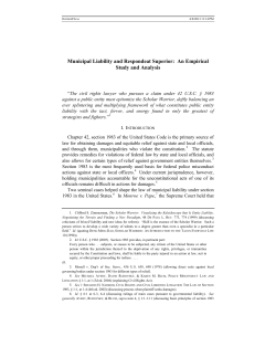 Municipal Liability and Respondeat Superior