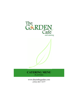 Platters Menu - The Garden Cafe and Catering