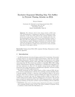 Exclusive Exponent Blinding May Not Suffice to Prevent Timing