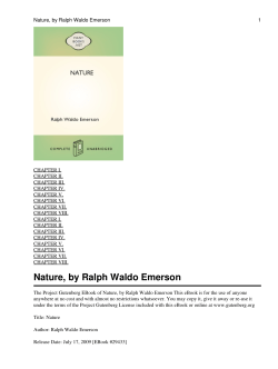 Nature, by Ralph Waldo Emerson