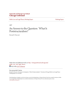 An Answer to the Question: `What Is Poststructuralism?`