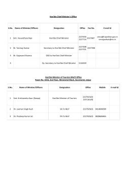 Hon`ble Chief Minister`s Office S.No. Name of Minister/Officers