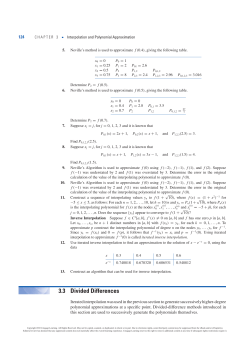 3.3 Divided Differences