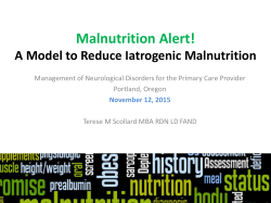 Malnutrition Alert! - Providence