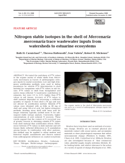 Nitrogen stable isotopes in the shell of Mercenaria mercenaria trace