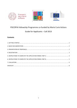 PISCOPIA Fellowship Programme co-funded by Marie Curie