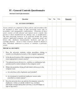 General Controls Questionnaire