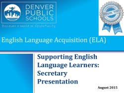 Secretary Presentation - Charter/Innovation Schools