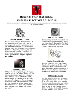 Robert E. Fitch High School ENGLISH ELECTIVES 2015-2016