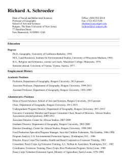Richard A. Schroeder - Geography-Rutgers