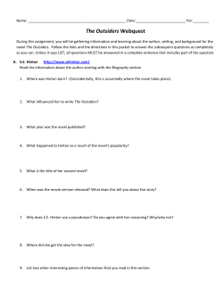 The Outsiders Webquest