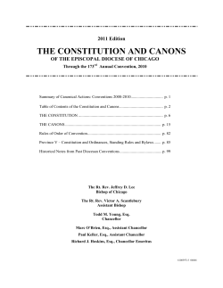 Constitution and Canons of the Diocese of
