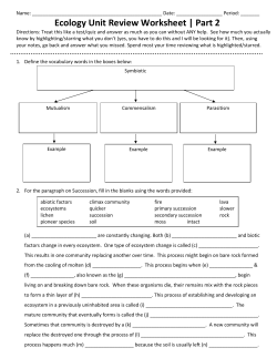 Ecology Unit Review Worksheet | Part 2