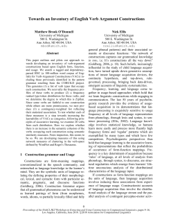 Towards an Inventory of English Verb Argument Constructions