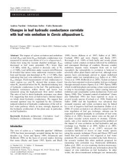 Changes in leaf hydraulic conductance correlate with leaf vein