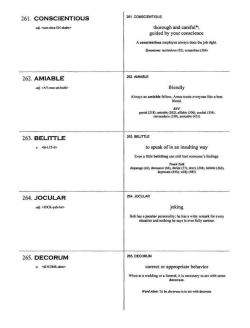 261. CONSCIENTIOUS 262. AMIABLE 263. BELITTLE 264