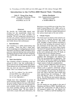 Introduction to the CoNLL-2000 Shared Task` Chunking