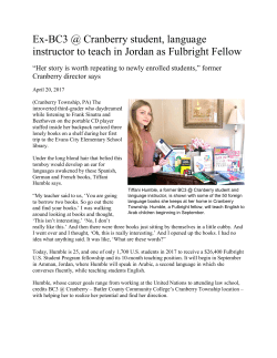 Ex-BC3 @ Cranberry student, language instructor to teach in Jordan