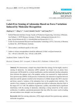 Label-Free Sensing of Adenosine Based on Force Variations
