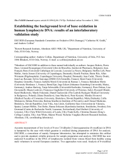 Establishing the background level of base oxidation in human