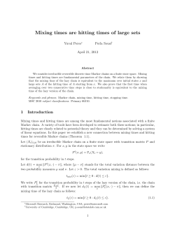 Mixing times are hitting times of large sets